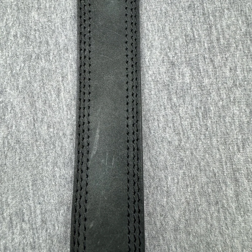 Carhartt Belt Black Triple Stitch Leather Work Mens Sz 38 WB5507-M